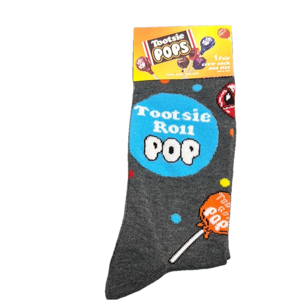 Tootsie Pop Gray Casual Crew Socks with Comfort and Style NWT